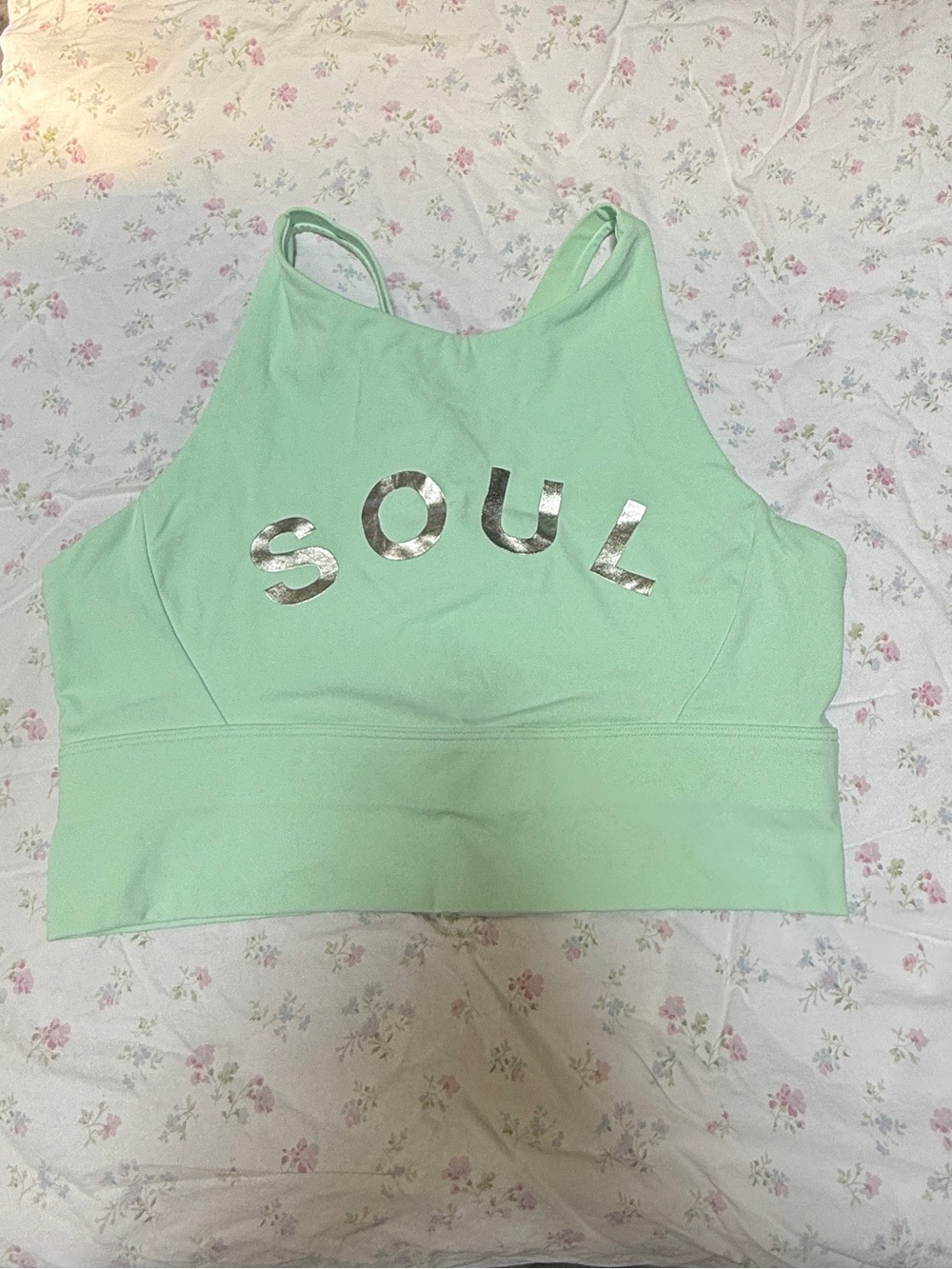 NWT Mint Green 'SOUL' Cropped Sports Bra